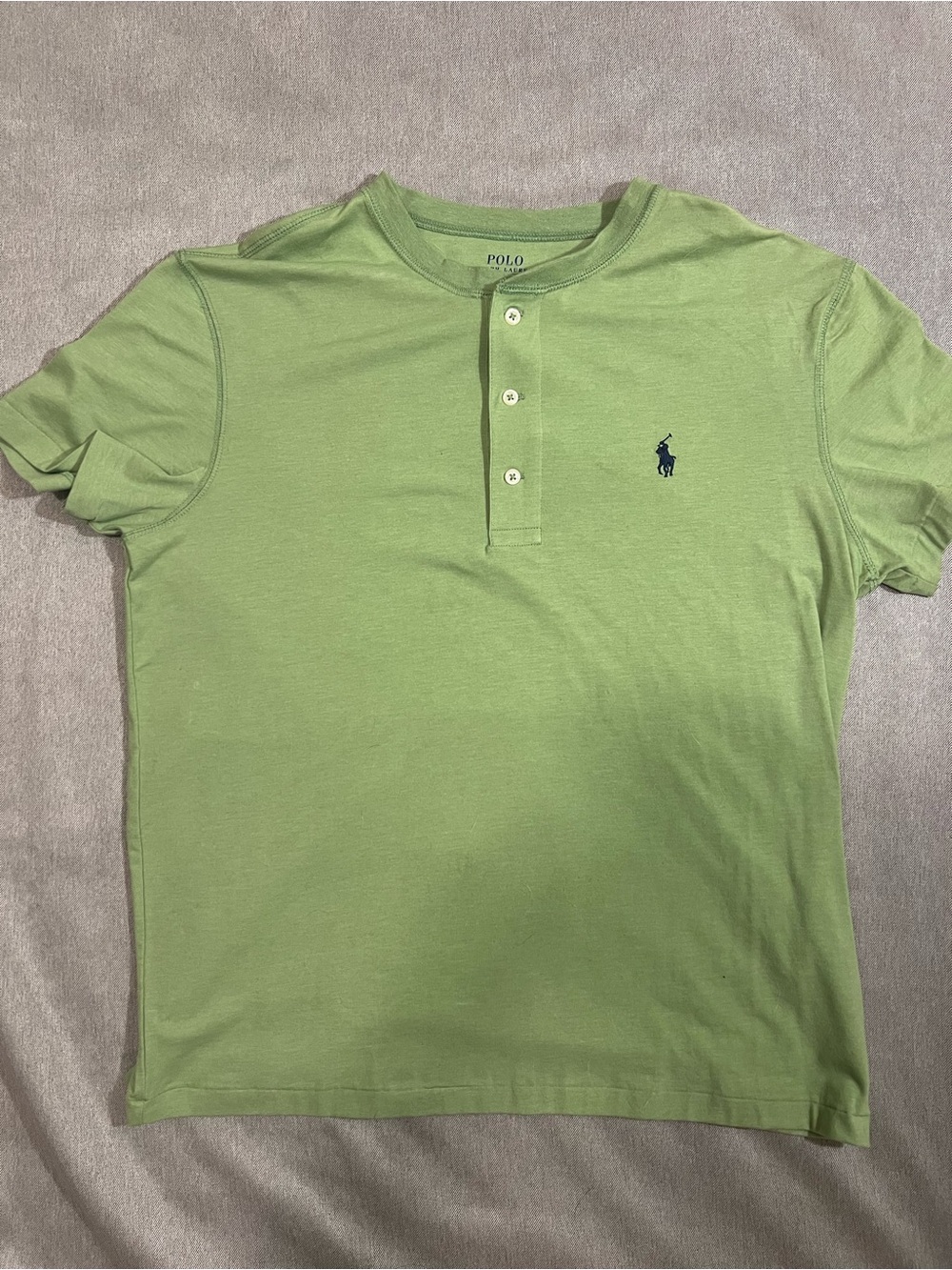 Polo Ralph Lauren Men's Short Sleeve Henley Shirt, Outback Green Heather, Medium
